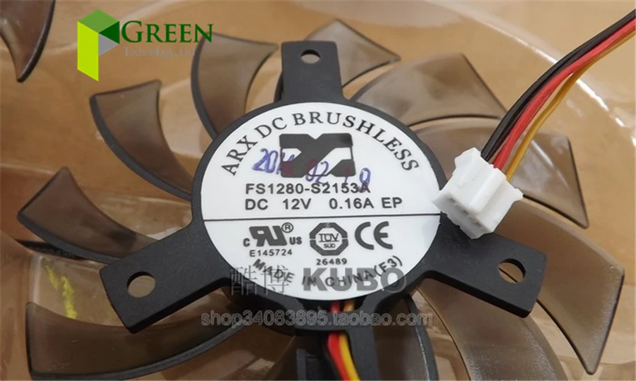 ARX FS1280-S2153A 기가바이트 GT240 GTX460 560 430 440 440 그래픽 카드 선풍기, 12V 0.16A 75mm VGA 선풍기 직경 39mm, 40mm 홀 피치