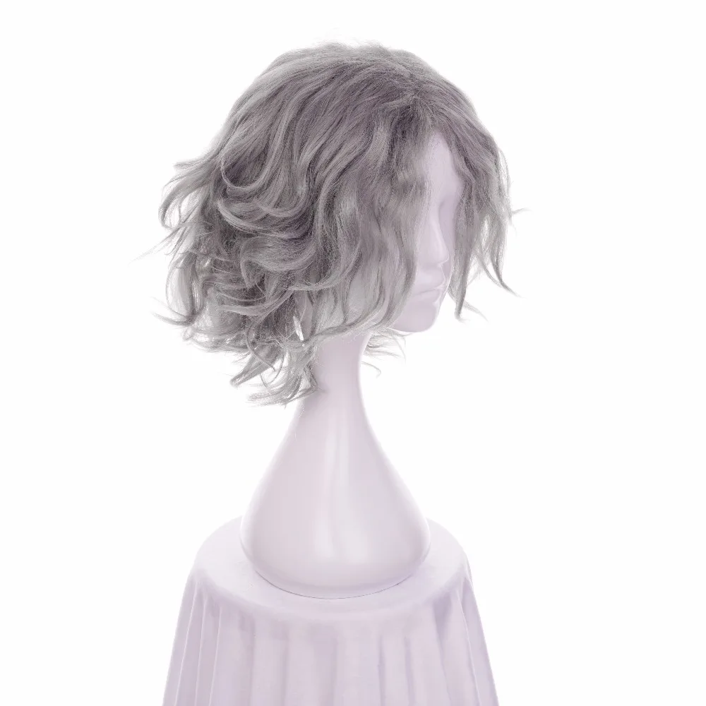 Synthetic Wig 35cm Monte Cristo Edmond Fate Grand Order FGO Avenger Grey Curly Cosplay Wig Halloween Costume