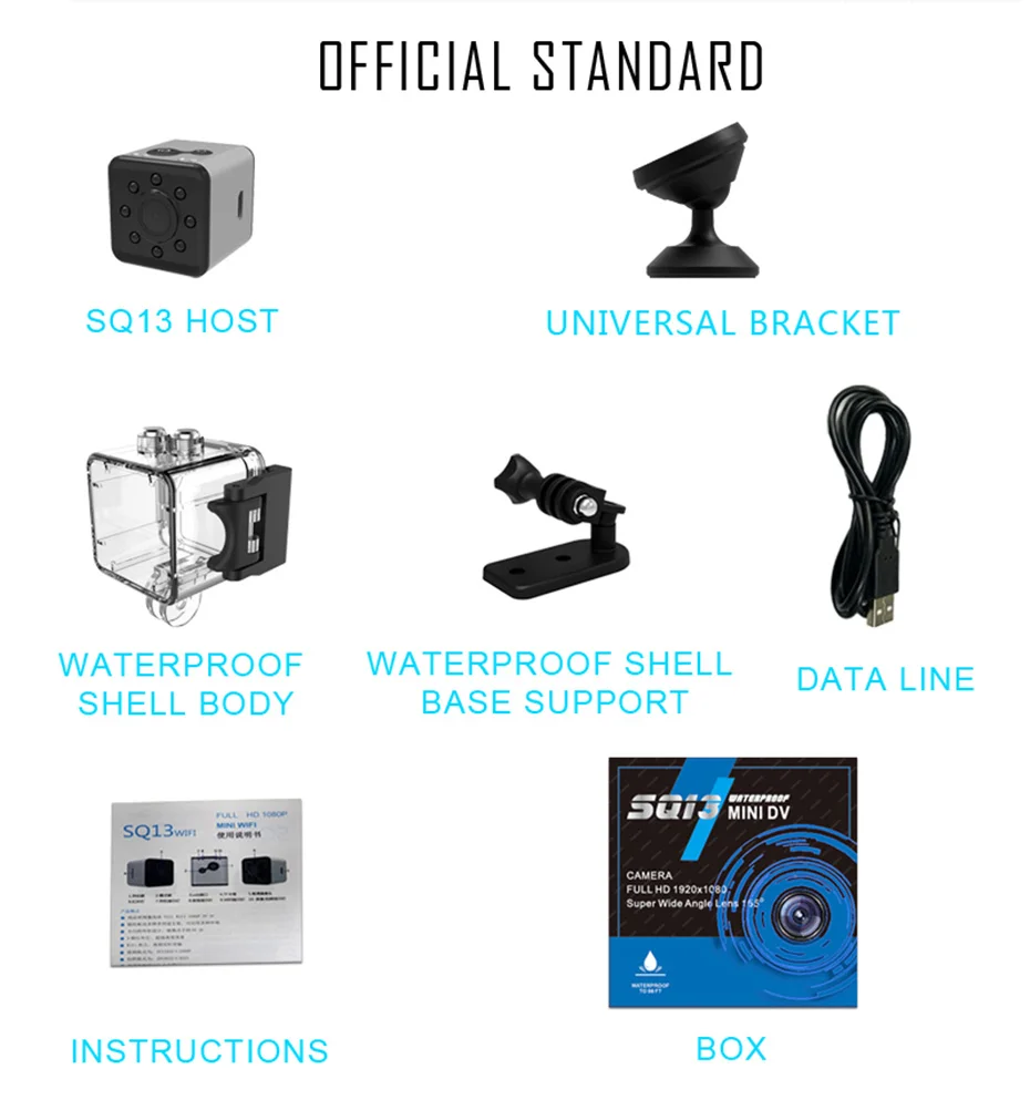 SQ13 Mini Camera Full HD 1080P Camcorder Night Vision Mini Camera Wifi 1080P Sports Action Waterproof DV Voice Video Recorder  (12)