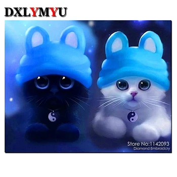 

3D DIY Diamond Painting Cross Stitch Cat Picture Of Rhinestones Mosaic Painting 5D Full Diamond Embroidery animal Pattern