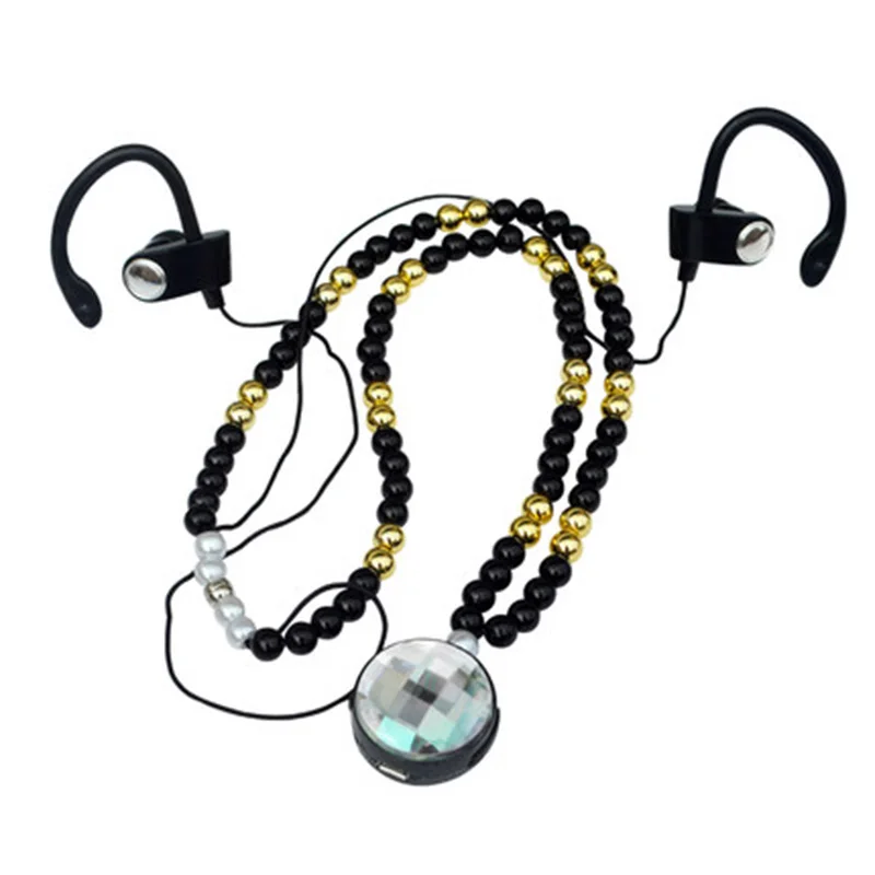 At 57 m Men necklace style bluetooth sports running 4 1 earphones ear hook heatshrinked in