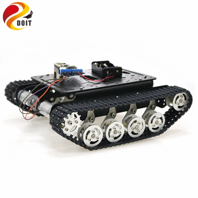 

ESP8266 Control TS100 Smart Shock-Absorbing Tank Chassis + Nodemcu Controll Kit High Torque DC Motor DIY For Arduino Education