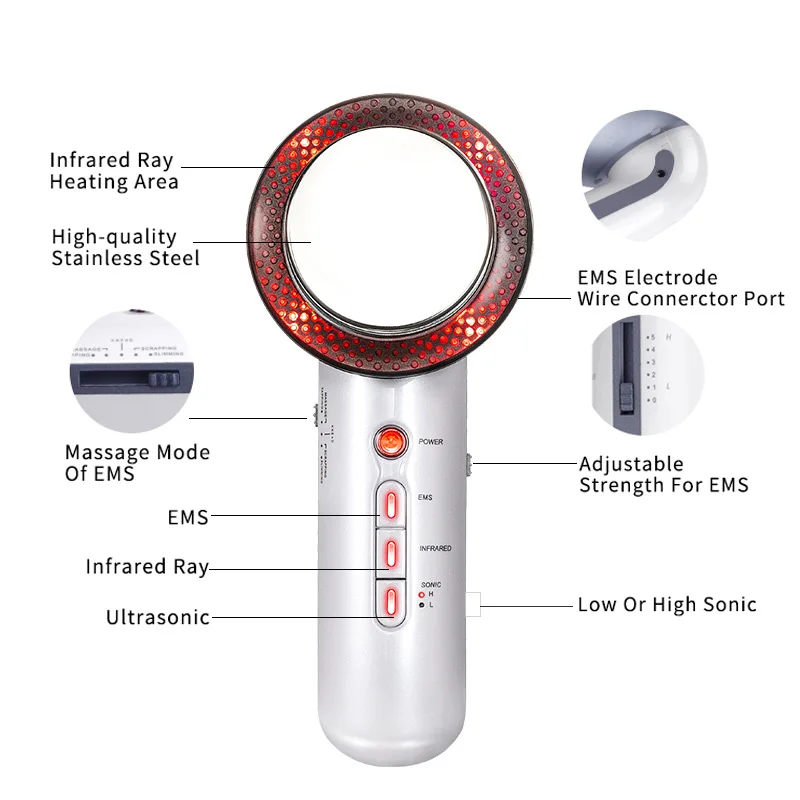 Ultrasound Cavitation Body Slimming Massager Anti Cellulite Fat Burner Weight Loss Infrared Ultrasonic Wave Therapy Beauty Care 2