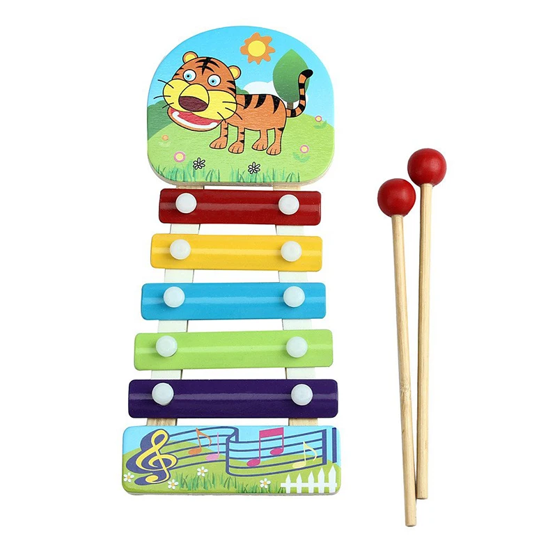 

Baby Toy Wooden 5-tone Five-tone Hand Knocking Piano Educational Toys For Kids Music Enlightenment Teaching Gift For Kids