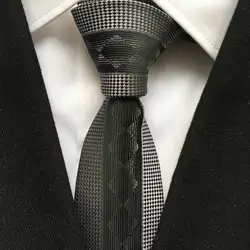 2017 уникальный тощий галстук человек в полоску Gravata черный с серебром Diamond проверки галстук высокое качество тканые