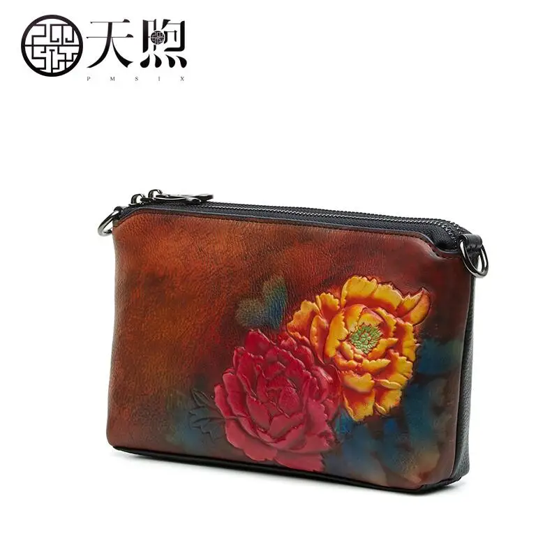 Pmsix high quality fashion luxury brand first layer leather Messenger bag female 2018 new retro wild female bag shoulder bag naisibao2018 new small bag messenger bag wild shoulder bag simple retro luxury fashion luxury high end leather hand branded prod