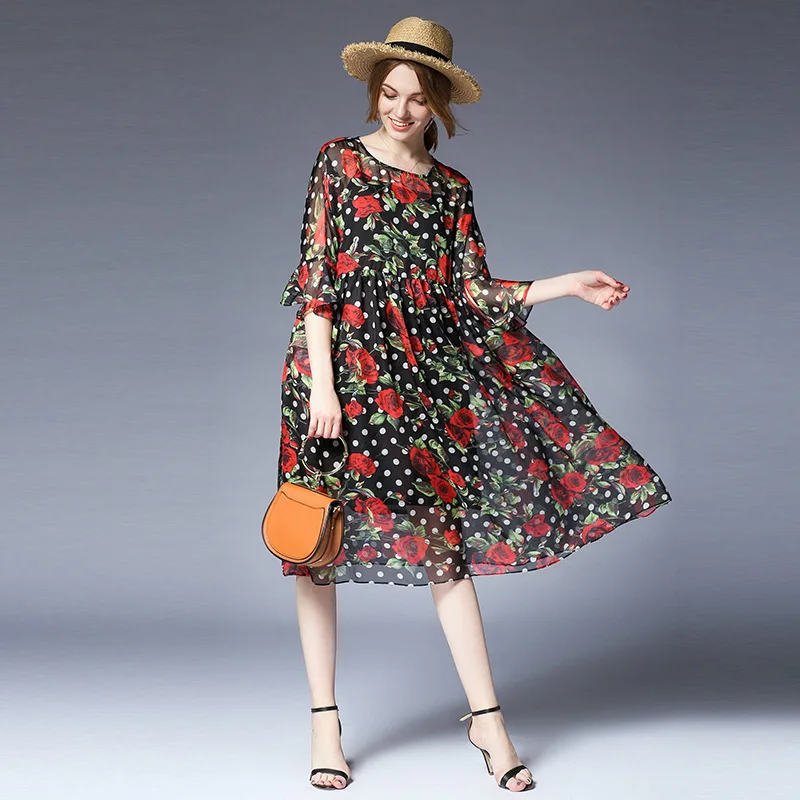 

Casual Women's Big yards Loose Office Ladies Long Shirt Dress Women Warm Cotton high quality 2019 O-Neck Bodycon