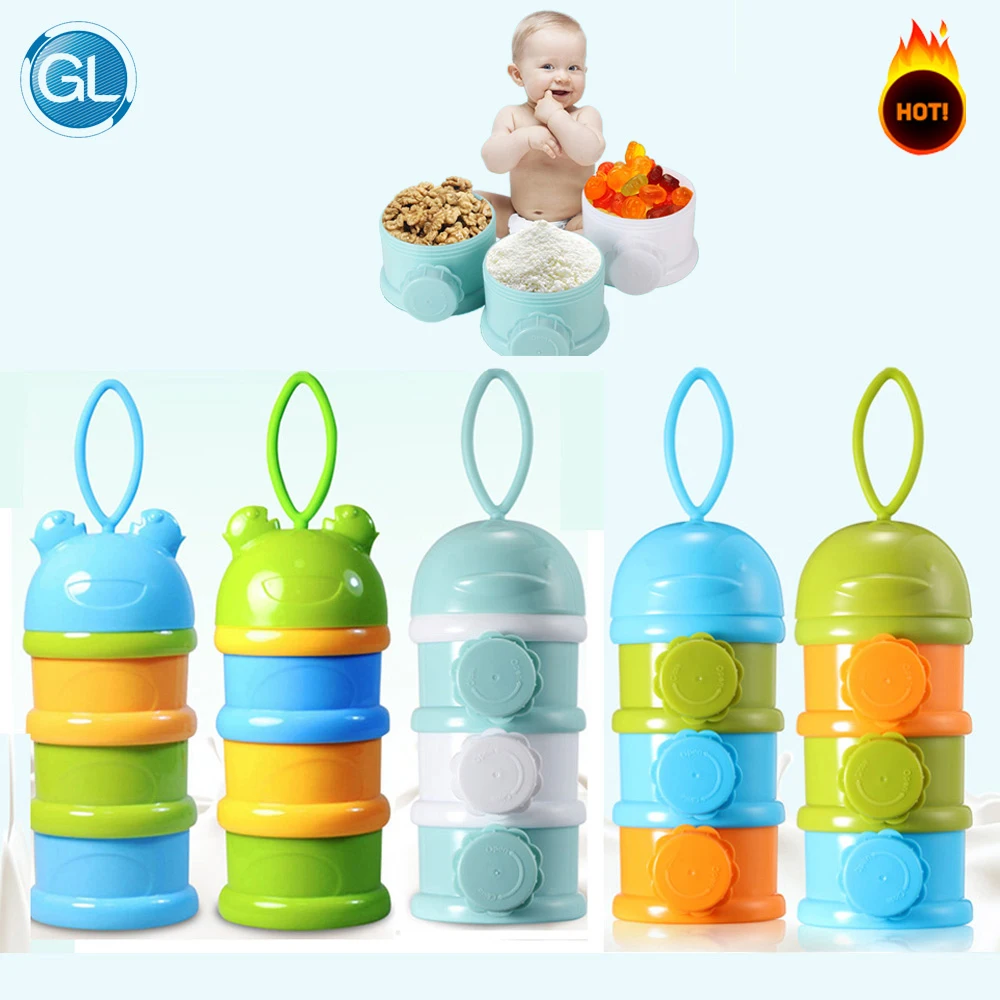 Us 7 18 40 Off Gl 3 Layers Baby Formula Milk Storage Food Powder Container Dispenser Portable Travel Fruit Snack Box In
