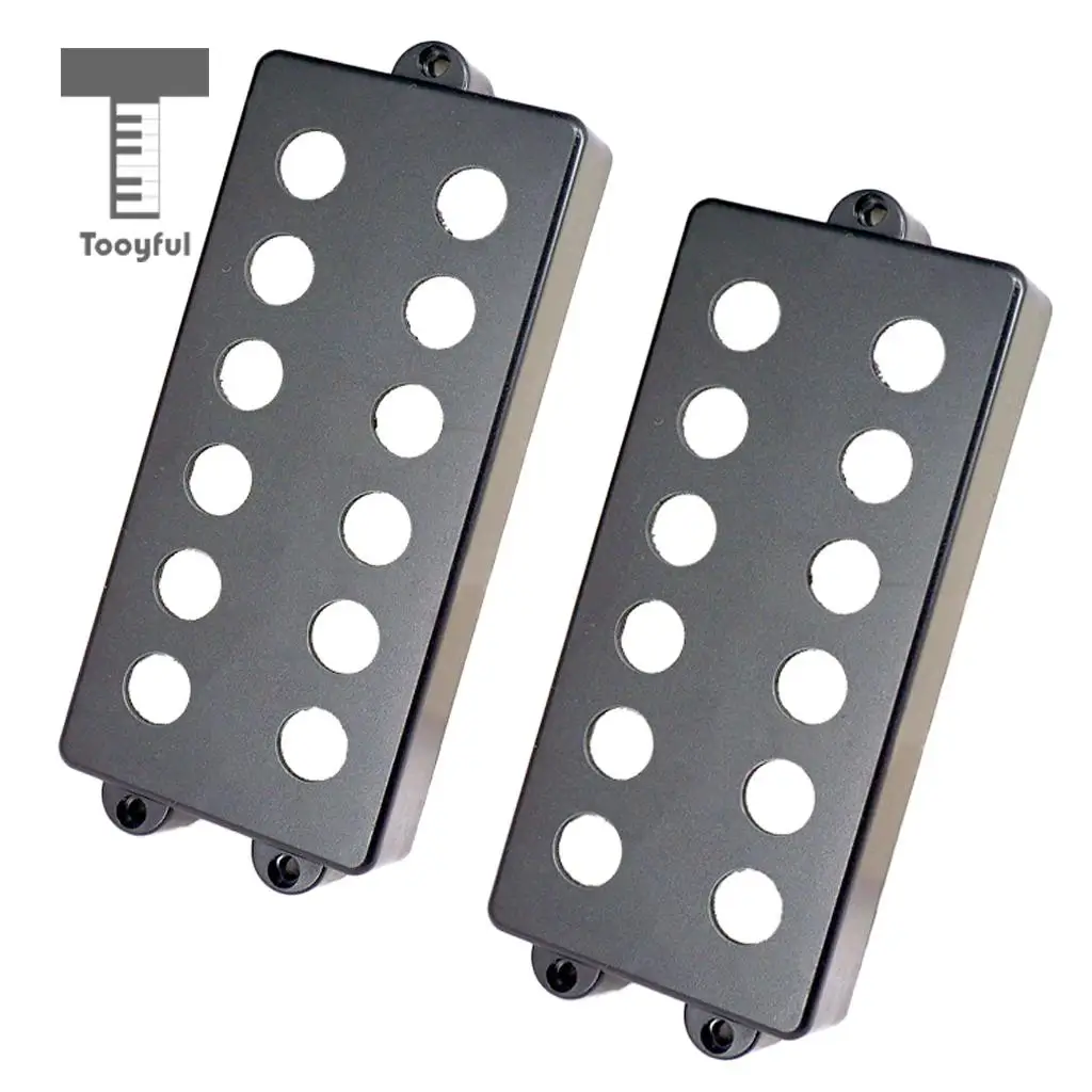 Tooyful 2Pcs Black Plastic Pickup Cover Humbucking Open Double Coil for 4-6 String Electric Bass