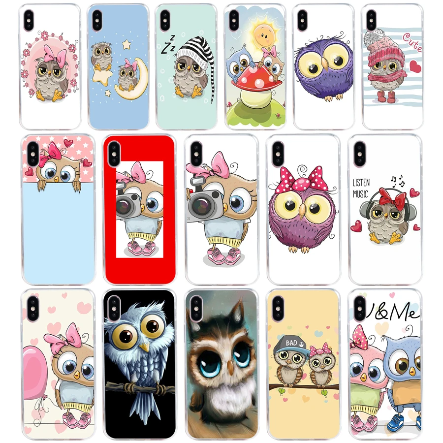 259H Cute Gufi Cartoon Custodia Morbida In Silicone Tpu Cover Per Iphone 5 5S Se X Xr Xs Max Case