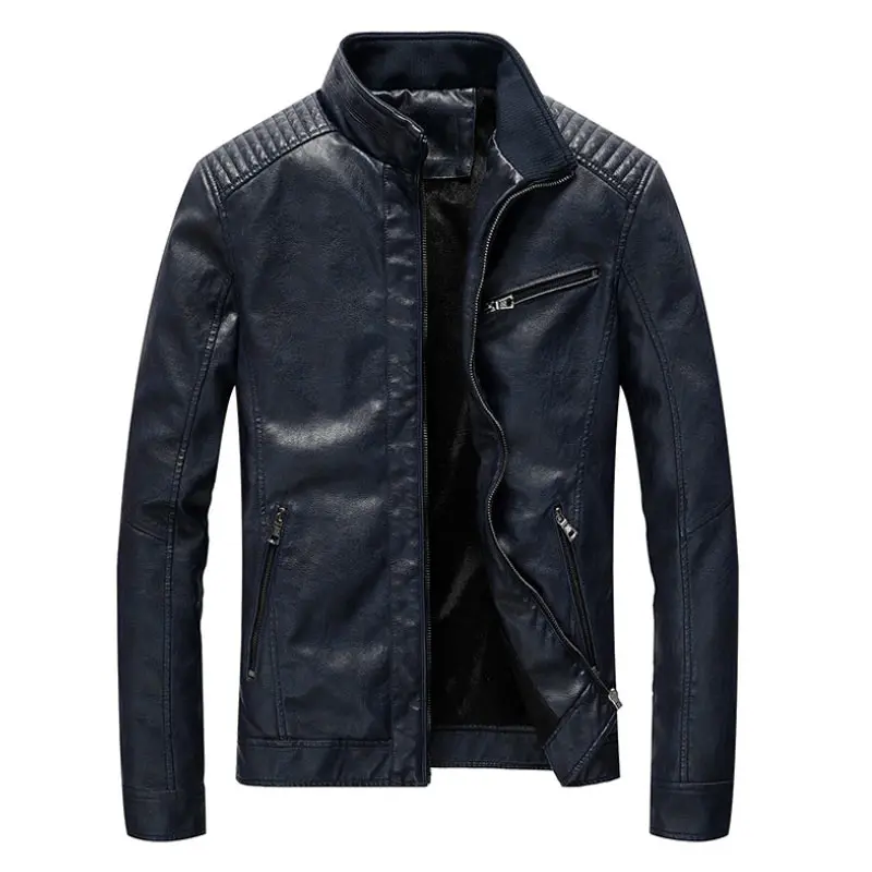 Mwxsd брендовые осенние мужские Куртки из искусственной кожи, мужская приталенная кожаная куртка с воротником-стойкой и пальто, Мужская одежда, jaqueta de couro