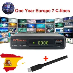 1 год Европа Испания DE Клайн сервер Genunie Freesat GTmedia V7S HD DVB-S2 спутниковый ресивер Full HD 1080 P с 1 шт. USB wi fi