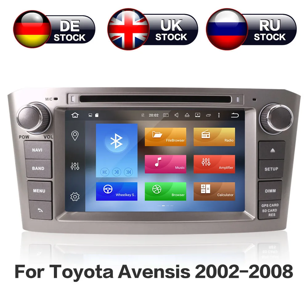 

Android 9.0 Car DVD Stereo Multimedia Headunit Auto Radio GPS Navigation Video Audio For Black Toyota Avensis T25 2003-2008