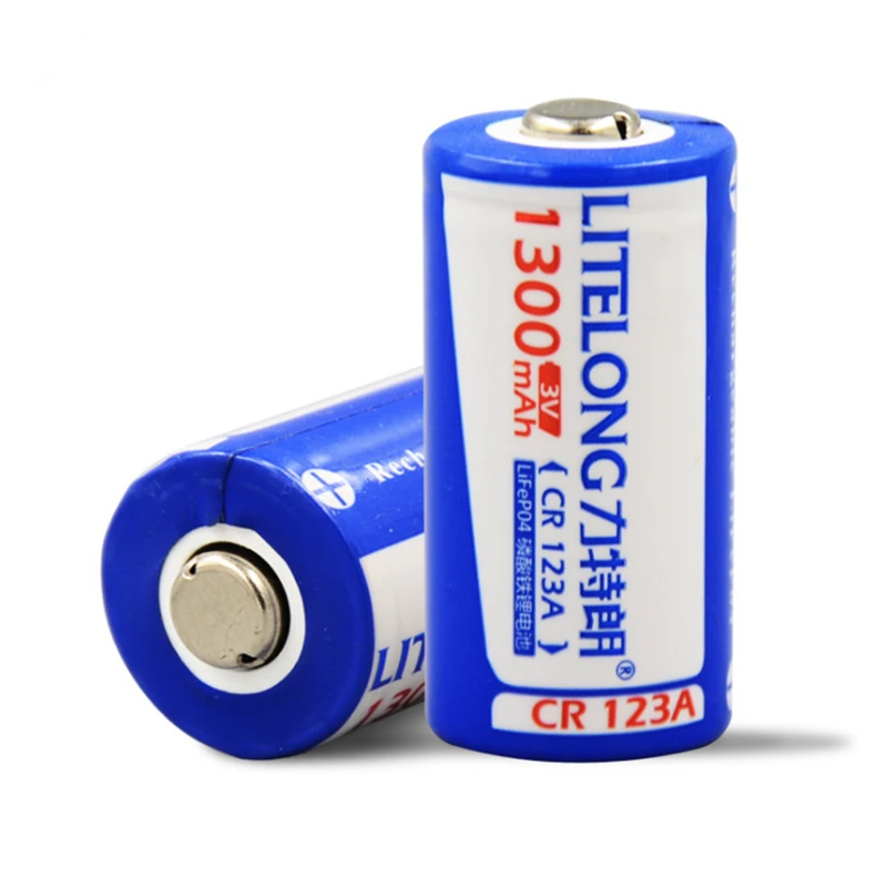 LITELONG 1300mAh CR123A LiFePo4 аккумуляторная батарея+ 2 слота интеллектуальное зарядное устройство для 3V CR 123A батареи