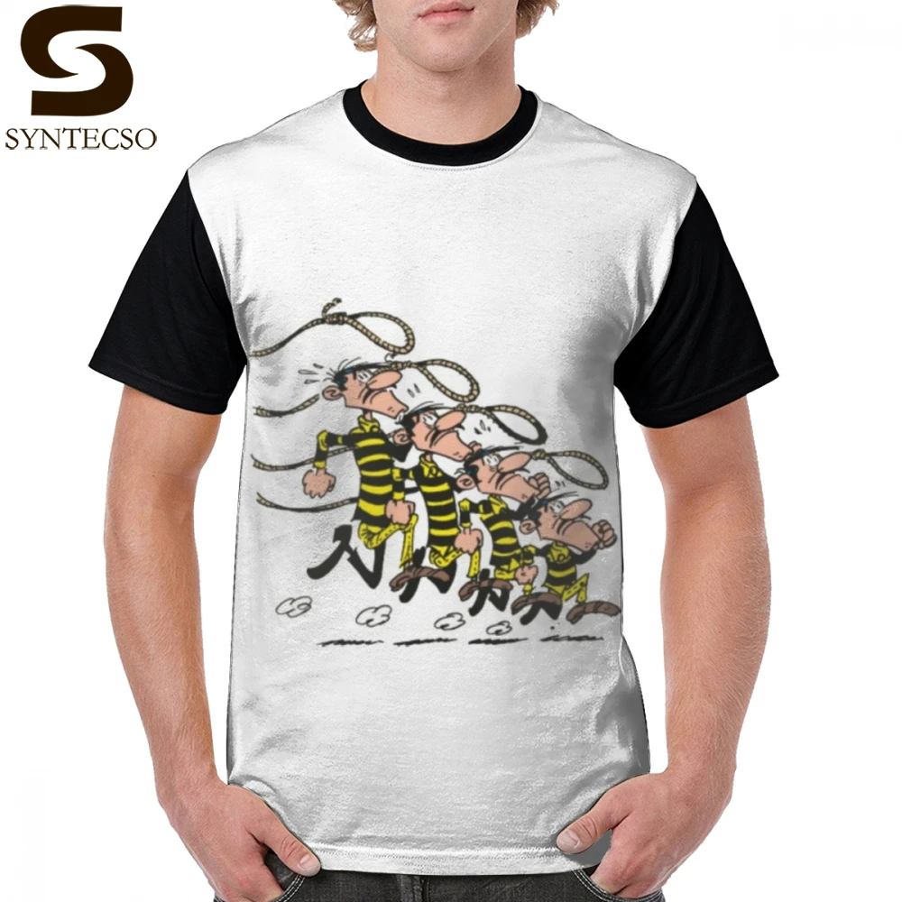 

Lucky Luke T Shirt The Daltons T-Shirt Oversized Men Graphic Tee Shirt Fashion Awesome Short Sleeves Printed 100 Cotton Tshirt