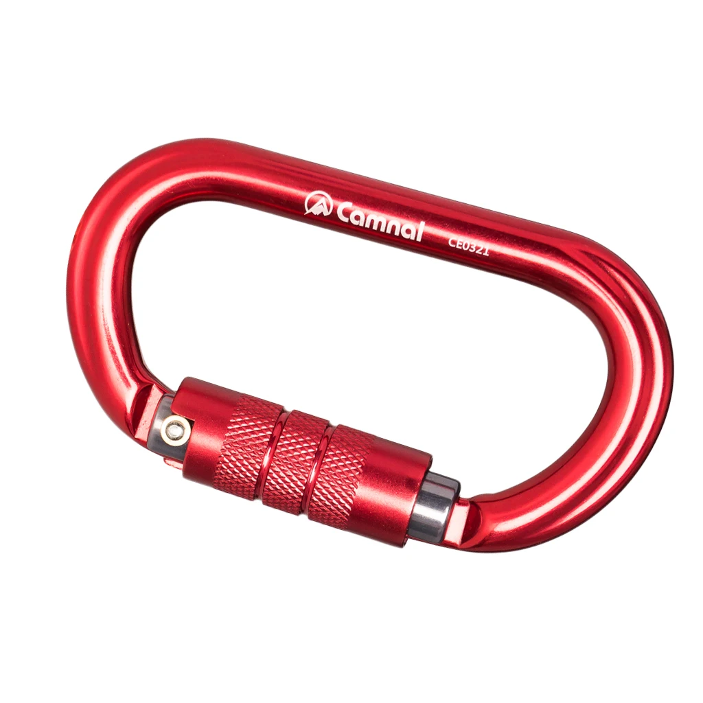 Perfeclan Rock Screw Gate Auto Locking Carabiner Climbing Safety D Type Hook Aluminum Auto Lock Screwgate D Carabiner