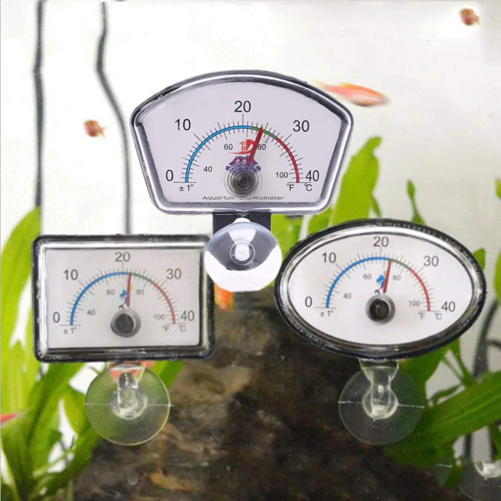 

Aquarium Thermometer Pointer Fish Tank Temperature Dial Submersible Suction Cup Nov-11A