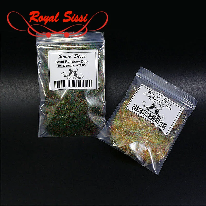 Newest 2styles rainbow scud dubbin light Dark shade nymph dubbing fly tying material for trout flies
