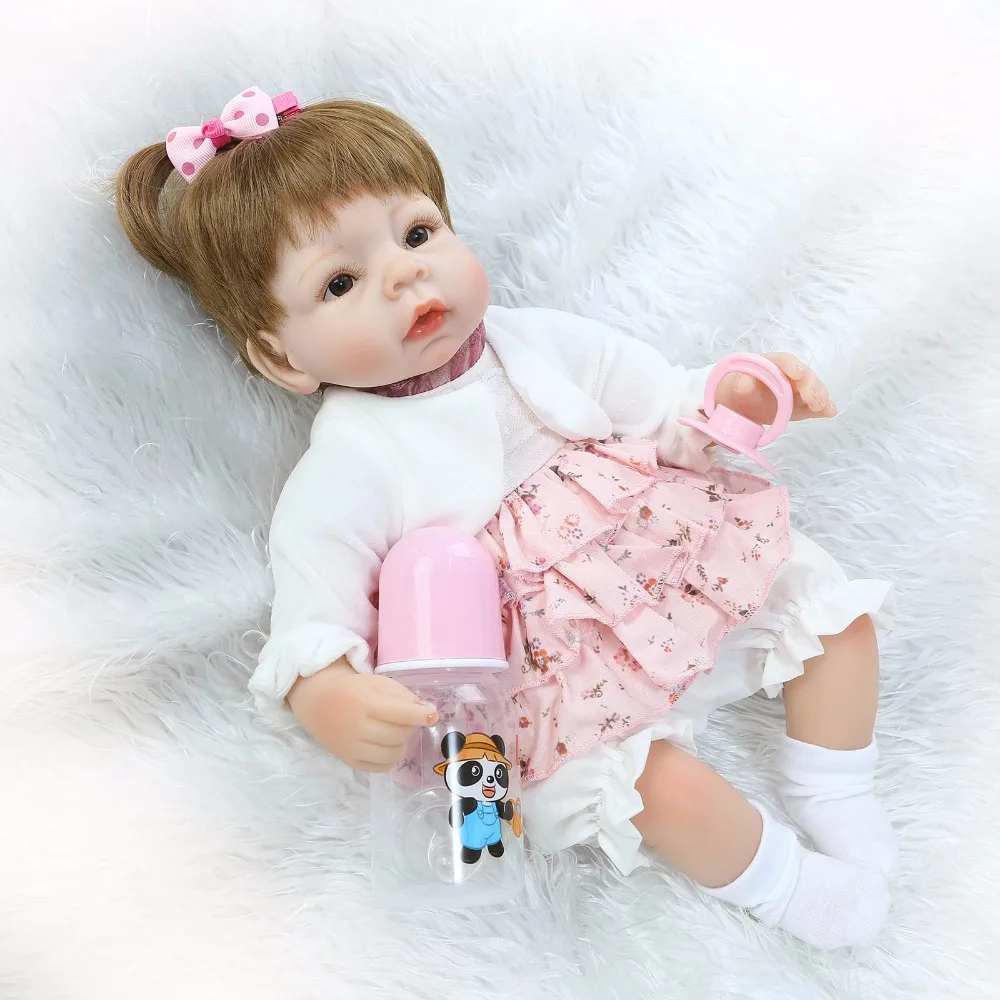 Npk куклы Reborn 18 "42 см реалистичные Мягкий силиконовый Reborn Baby Girl куклы игрушки для детей подарок Bebe-Reborn bonecas игровой дом игрушка