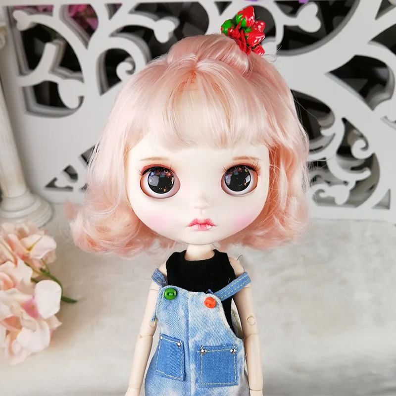 Ледяная кукла DBS Blyth 1/6 bjd белая кожа для суставов тела розовые волосы матовое лицо