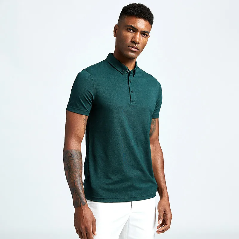 green cotton polo shirts