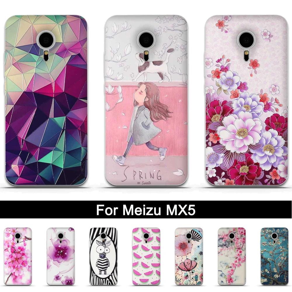 

TPU Phone Case for Meizu MX5 M575M M575U 5.5 inch Case Back Soft Silicone Cover For Meizu MX5 Cover 3D Relief Shells Bags Fundas