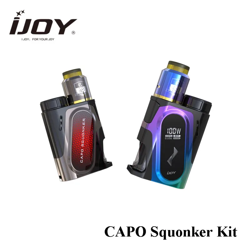 

Original IJOY CAPO SQUONKER KIT with 20700 battery capo 100w box mod and combo RDA triangle tank squonk e cig vape kit