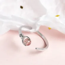 Кольцо с открытым хвостом из стерлингового серебра S925 пробы, кольцо с аметистом, натуральным кристаллом розового кварца, милое модное кольцо рейки, исцеляющее ювелирное изделие
