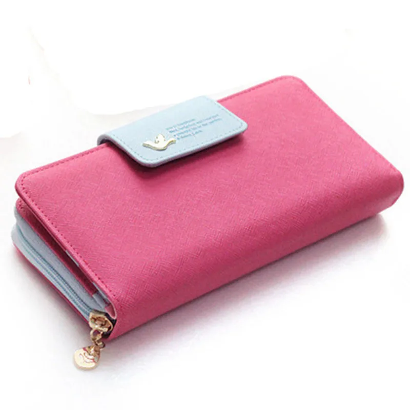 

New Women Coin Purse High Capacity Bump Color Buckles Long Wallets Phone Fit For Iphone 4/4S/5S/5C Sumsang Billete Clutch Purse