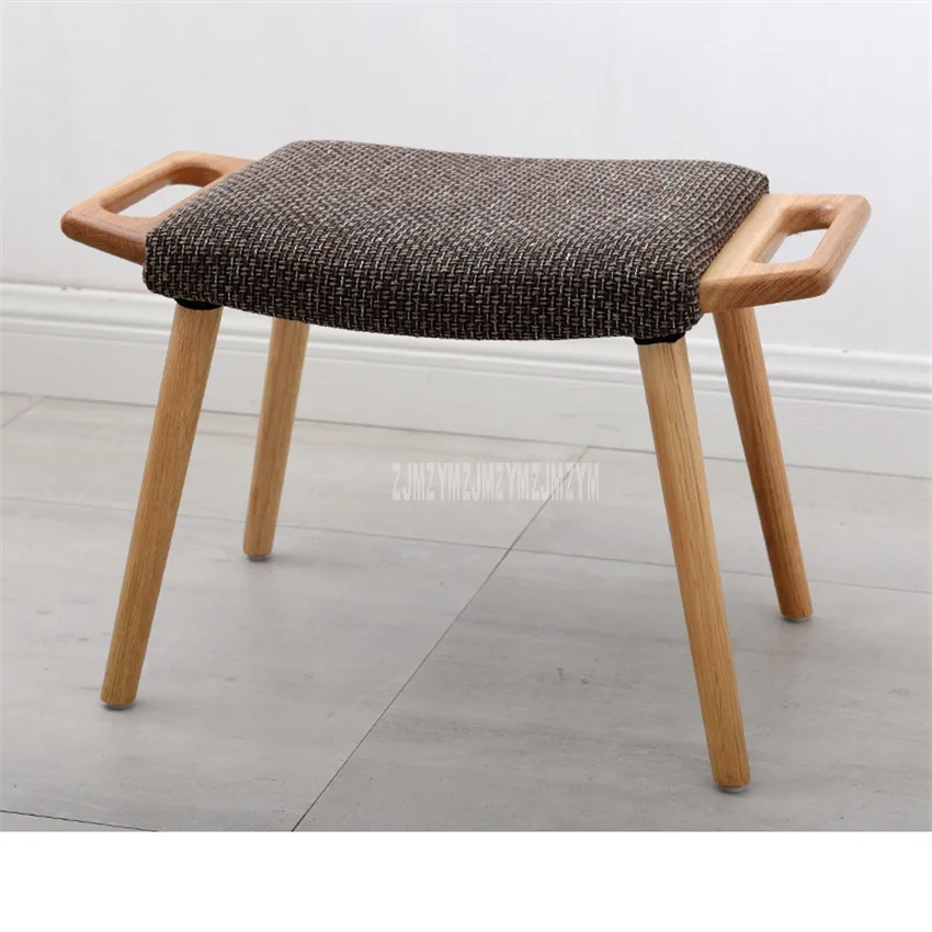 cheap Hot Minimalist Modern Design Solid Oak Wood Low Stool Shoes Changing Stool Ottomans Footstool Living Room Wooden Leisure Stool