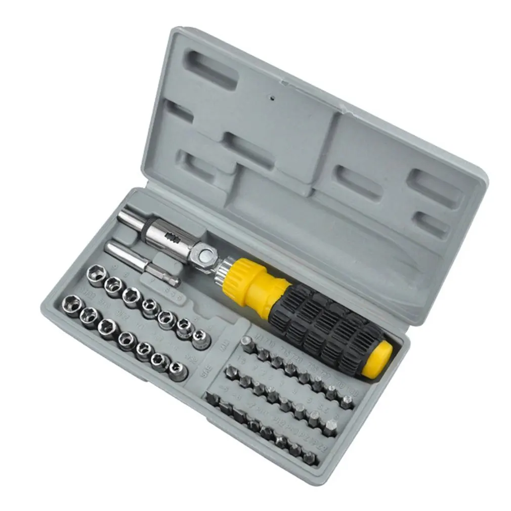 

41Pcs Ratchet Set Multi-Function Household Hardware Tool Repair Assembly Socket Screwdriver Widely Application