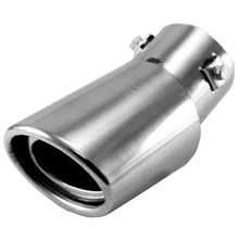 Universal Drop Down Car Exhaust Tail Pipe Silencer Muffler Tip (Silver)