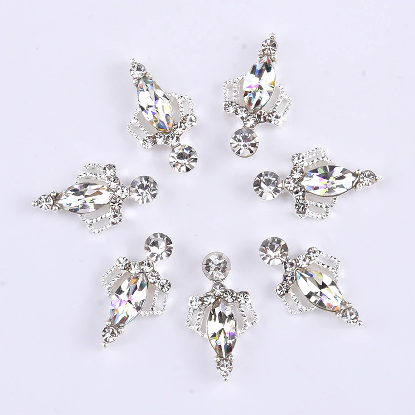 10 шт. кристаллы для ногтей, дизайн, сплав, 3d Стразы, дизайн ногтей, корона, алмазные драгоценные камни, украшения ногтей, подвески, стразы, принадлежности TCJ01~ 11