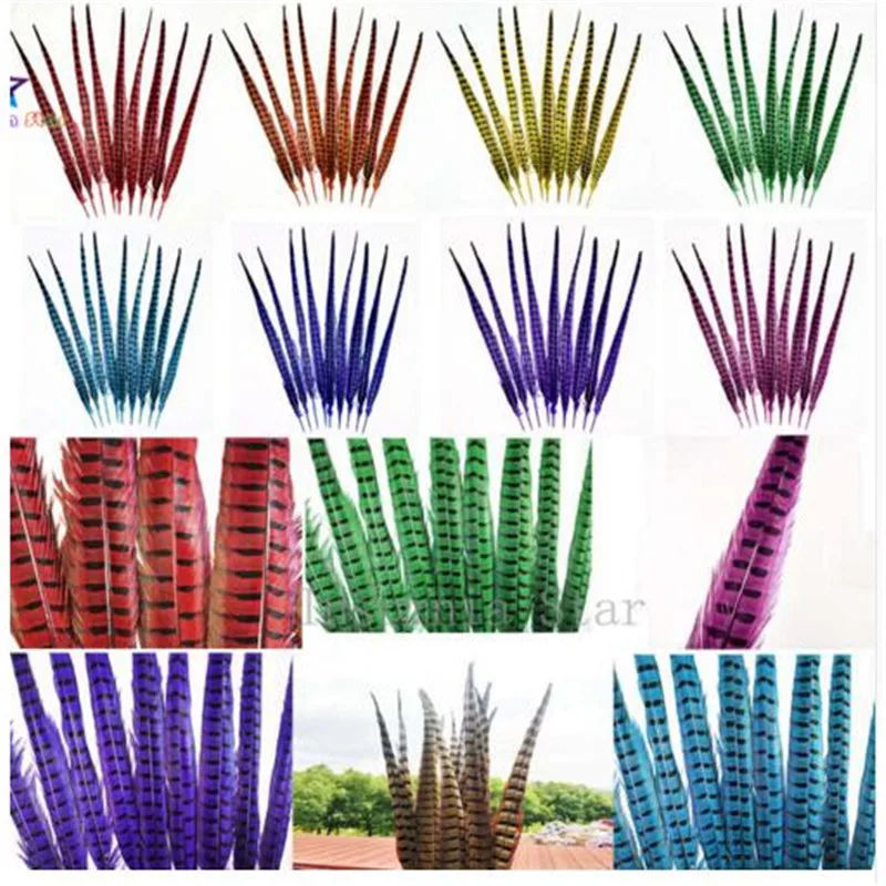 

Z&Q&Y natural beautiful 100 55-60CM/22-24 inch dyed pheasant feathers DIY clothing show decoration accessories headwear