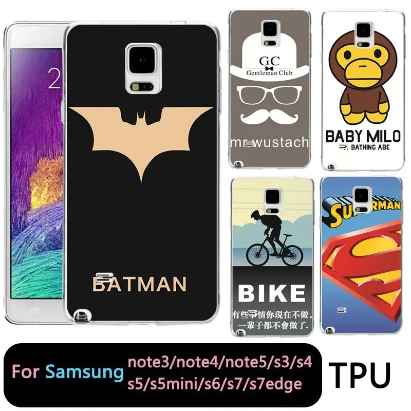 Qmswei ТПУ мягкий чехол для телефона samsung Note5 S8 s6 s7 edge s4 s5 s3 C5 C9 note3 note4 S9plus Бэтмен