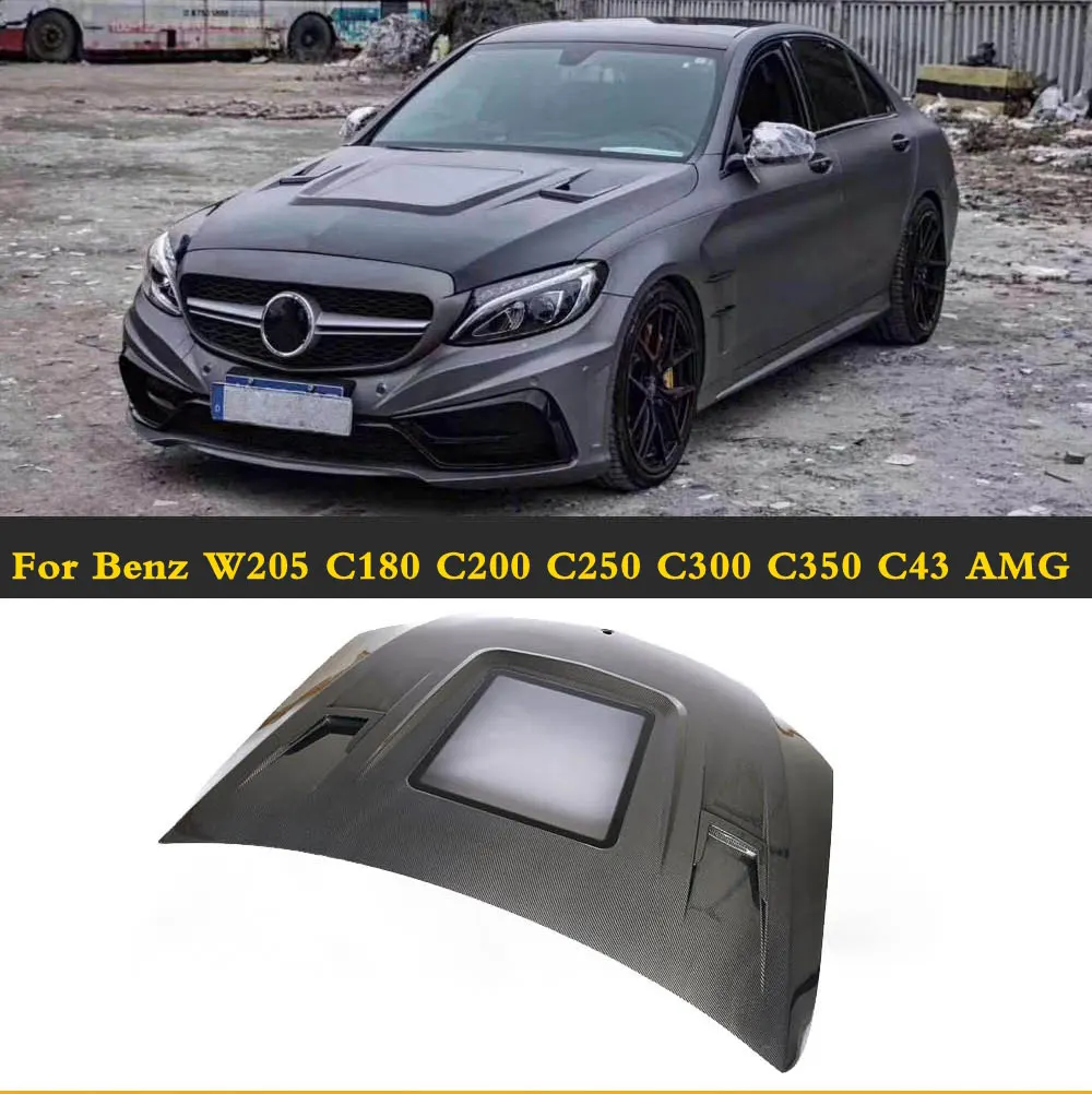 

Carbon Fiber Car Front Hoods Covers Auto Engines Hood for Benz C-Class W205 C180 C200 C250 C300 C350 C43 AMG C63 AMG 2015-2019