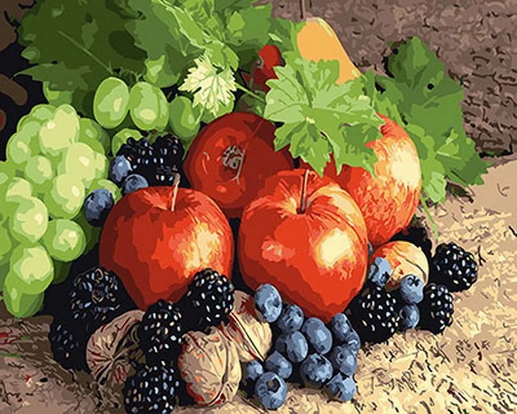 

Frameless picture oil painting by numbers wall decor diy painting on canvas for home decor 4050 fruit