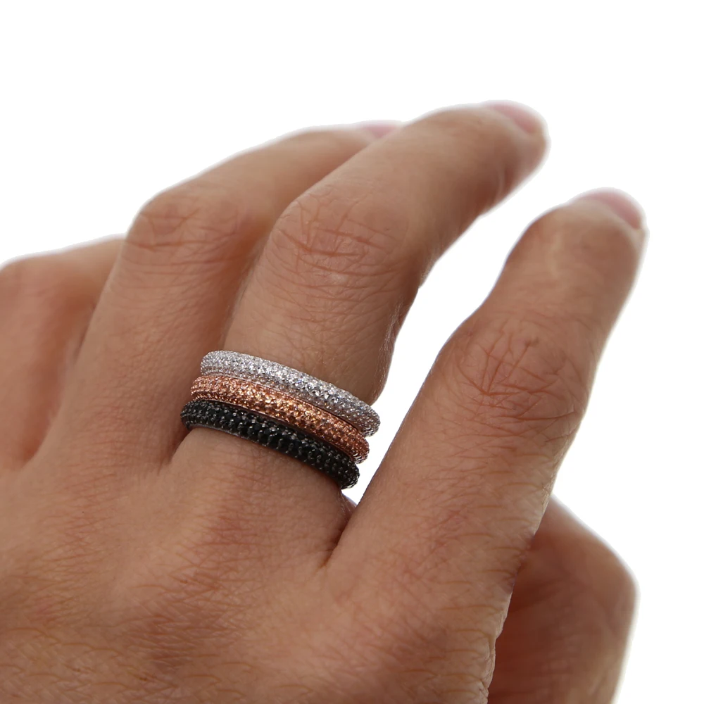 Новое простое кольцо 925 стерлингового серебра для женщин и мужчин, обручальные ювелирные изделия Круглые цирконами treny Игристые палец ювелирное изделие