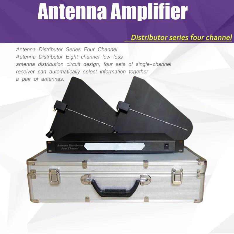 

Antenna Amplifier, arena conference wireless microphone antenna distributors up to 400 meters 500-950MHz Mic Splitter Collector