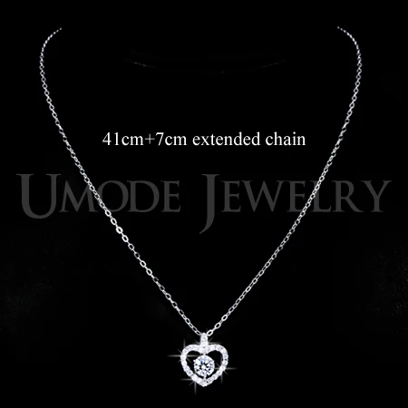 UMODE Ожерелье с подвеской в форме сердца романтическом стиле AAA+ цирконием UN0046|pendant