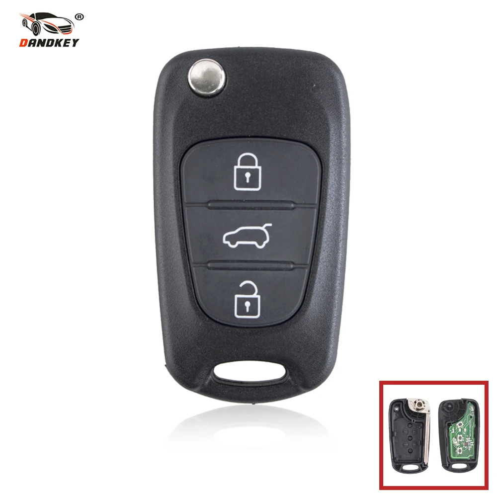 

Dandkey 3 Buttons Flip Folding Remote Key HA-T005 CE0678 For HYUNDAI i30 433MHz TOY40 Key Blade ID46 Transponder Chip