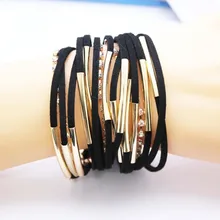 Women New Hot Hand Woven Multi-layer Leather Bracelet Fashion Male Personality Punk Bracelet