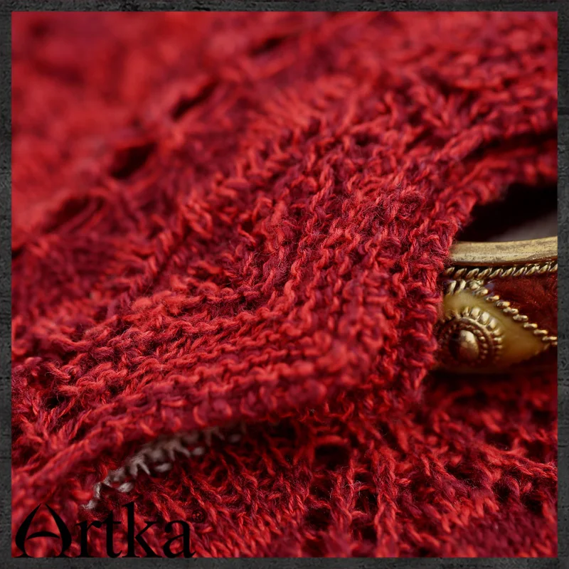 Artka 2015 женская ретро новая коллекция осенней одежды круглым воротником с
