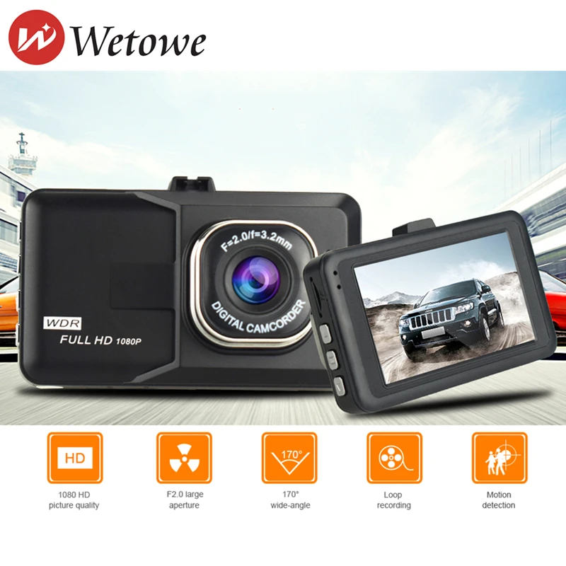 WETOWE X9 3 INCH FULL HD Dash Camera Car DVR Dash Cam Video Recorder