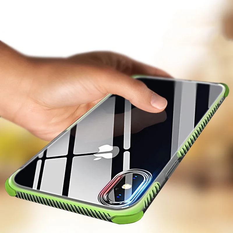 

Luxury Shockproof BumperTransparent TPU Soft Silicone Case For iPhone 7 8 6 6s Plus X Clear Protection Back Phone Cover Coque