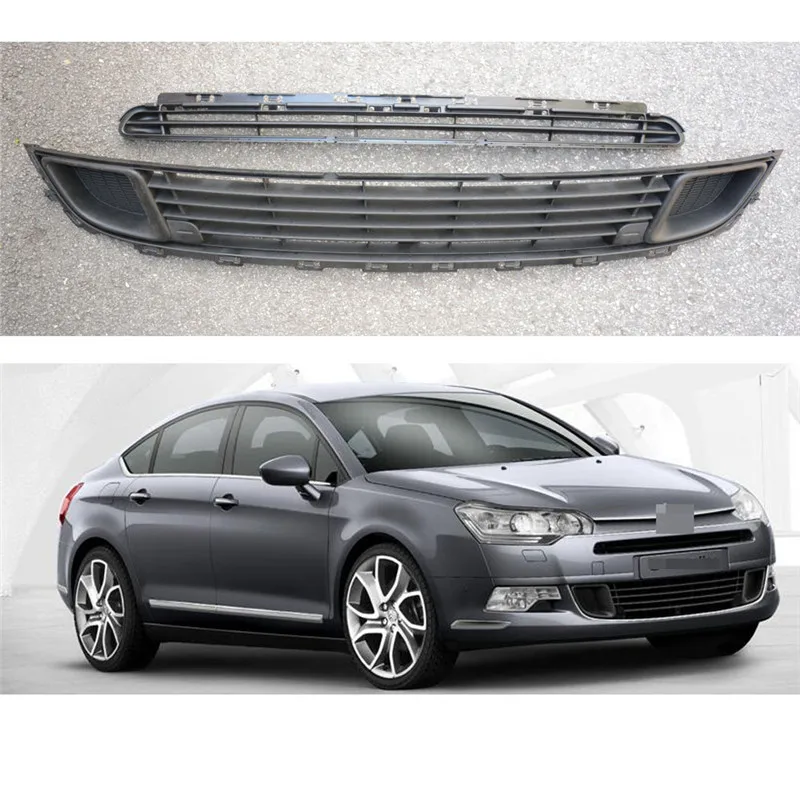 

2Pcs Front Upper & Lower Bumper Mesh Radiator Grill Grilles For Citroen C5 2008-2015