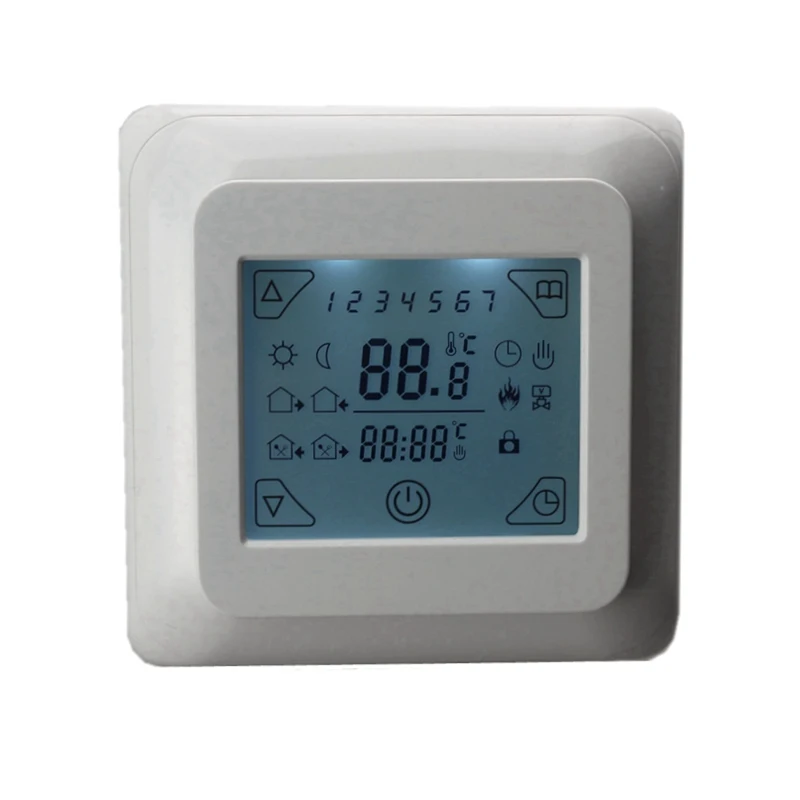 

16A Digital LCD Room Air Temperature Controller AC 230V 50-60Hz Floor Heating Thermostat with Touch Screen