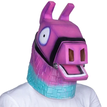 

Hot Movie Pink Llama Head Mask Adult Halloween Party Costume Latex Mask Animal Horse Mask Free Shipping