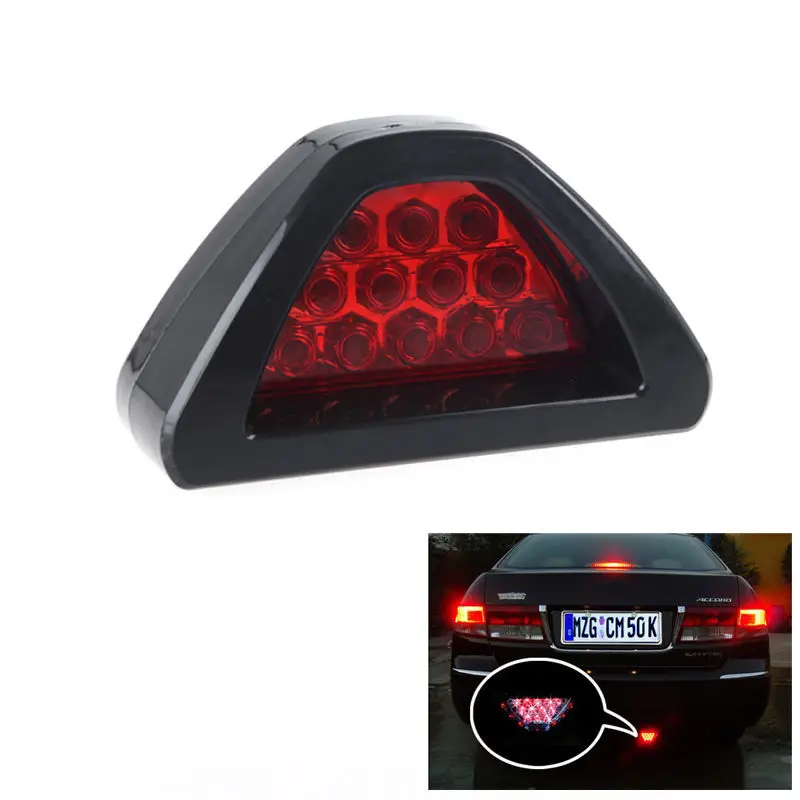 

Universal Car Auto F1 Brake Light 12 Red LED Rear Tail Brake Stop Light Third Strobe Fog DRL Red Lens
