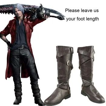 

May Cry 5 Costume Cosplay Dante Shoes Game Boots Halloween Accessories Carnival Party Adult Custom Made Flat Leather Men